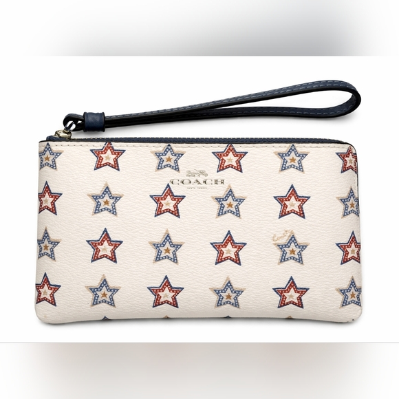 Coach Patriotic Star Print Leather Satchel + Wristlet + Wallet Set NWOT - Picture 3 of 16